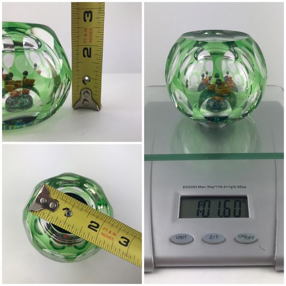 Perthshire 1983G Ducks in the Pond 3D Faceted Flash Overlay Hollow Paperweight - Picture 8 of 16